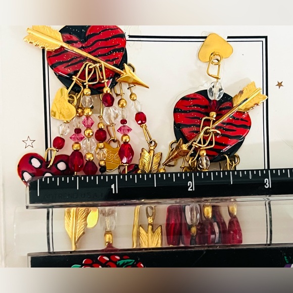 Lunch At The Ritz 1994 “Four Heart Dangle” earrings - Picture 9 of 9
